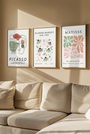 Wallity Artvmodel3-Ahsap Conjunto de 3 Pinturas Decorativas Enmarcadas Multicolor